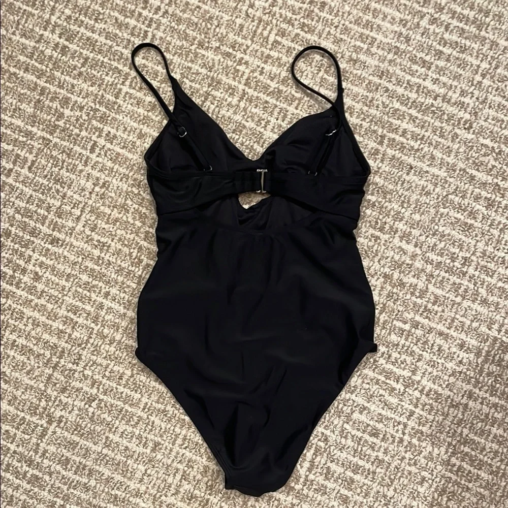 Black One-Piece Swimsuit Sz Med - Picture 3 of 4